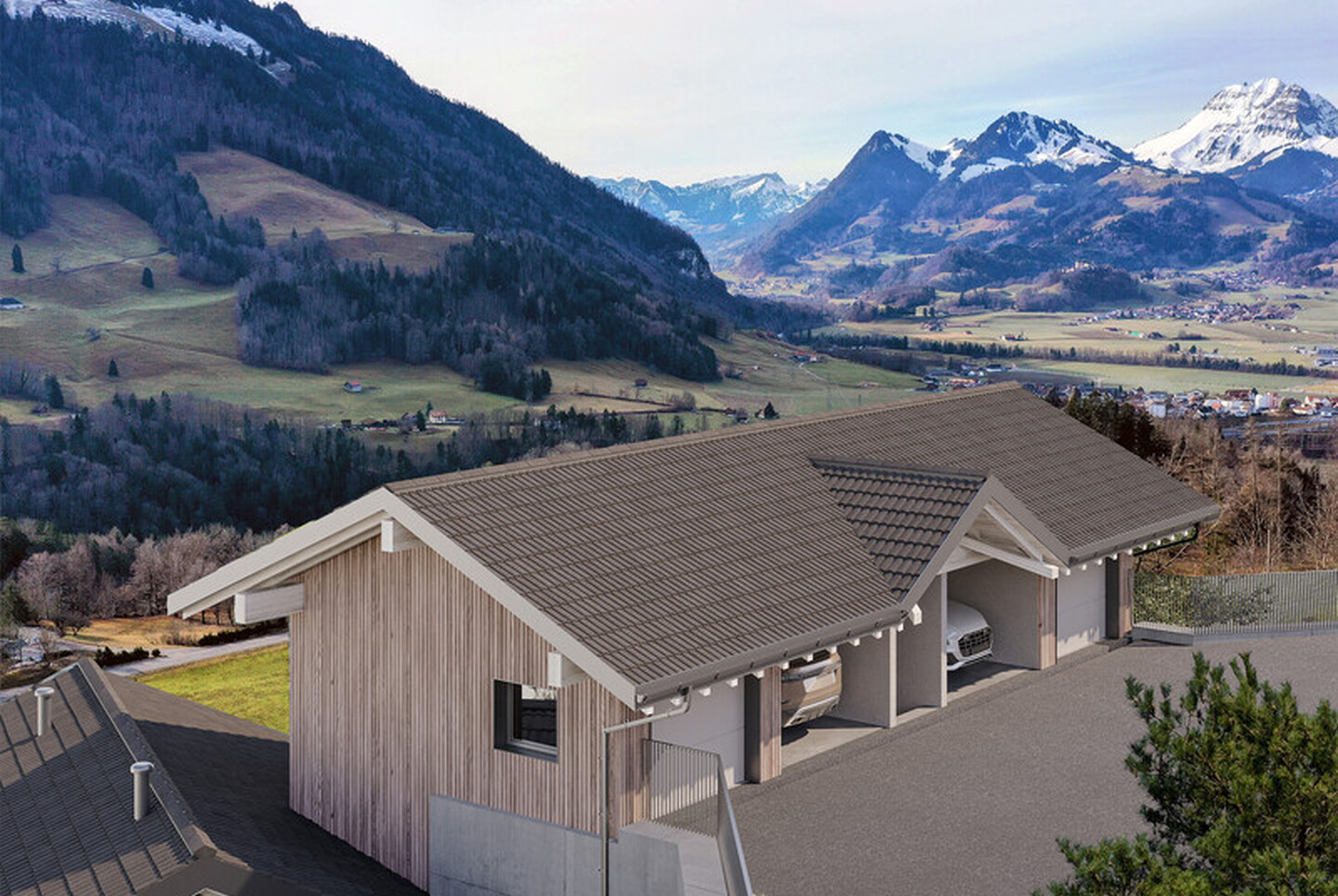 Chalet d'architecte de 4,5 pièces à Châtel-sur-Montsalvens