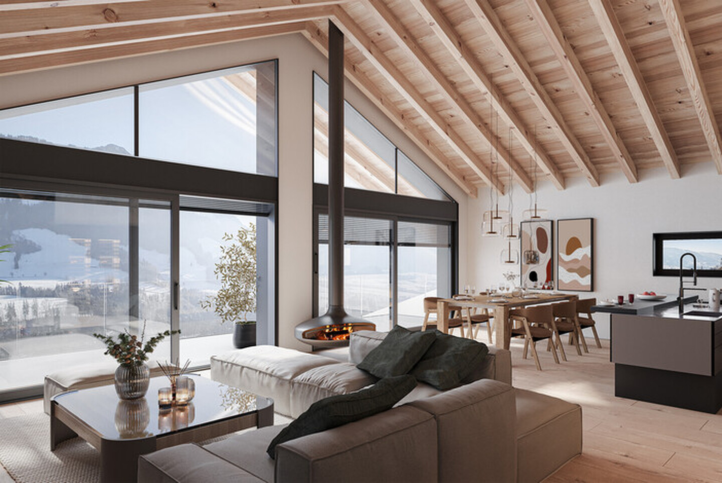 Chalet d'architecte de 4,5 pièces à Châtel-sur-Montsalvens