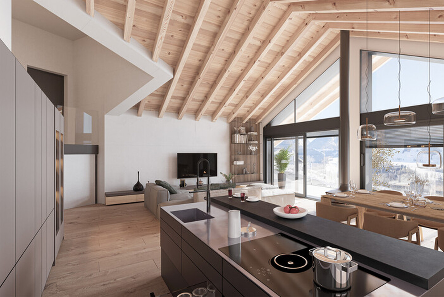 Chalet d'architecte de 4,5 pièces à Châtel-sur-Montsalvens